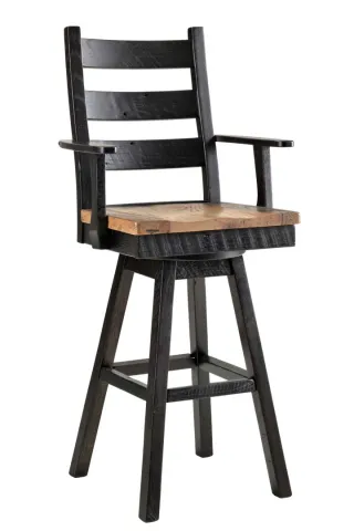 Ladderback Bar Arm Chair with Swivel